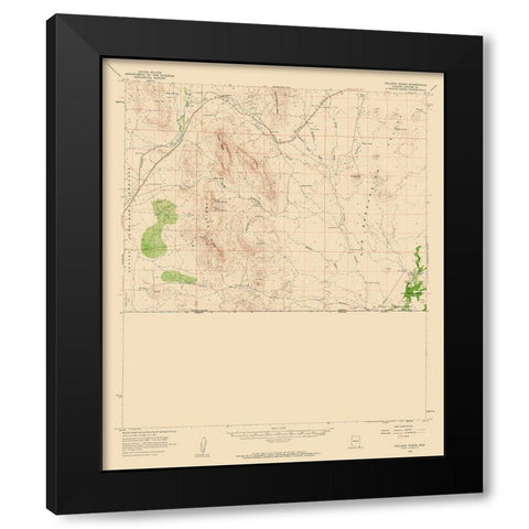 College Peaks Arizona Quad - USGS 1958 Black Modern Wood Framed Art Print with Double Matting by USGS