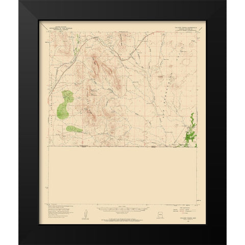 College Peaks Arizona Quad - USGS 1958 Black Modern Wood Framed Art Print by USGS