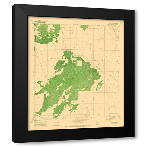 Double Adobe Arizona Quad - USGS 1958 Black Modern Wood Framed Art Print by USGS