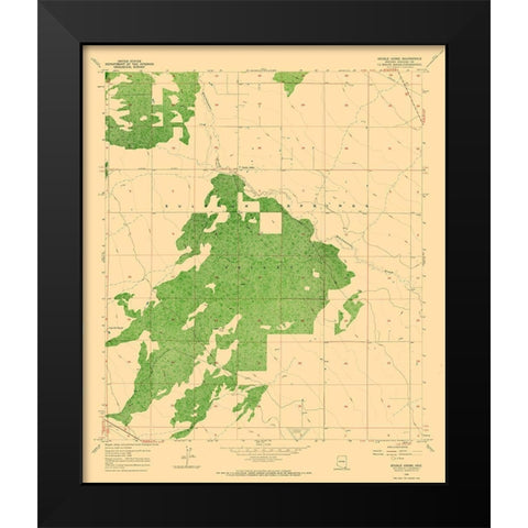 Double Adobe Arizona Quad - USGS 1958 Black Modern Wood Framed Art Print by USGS