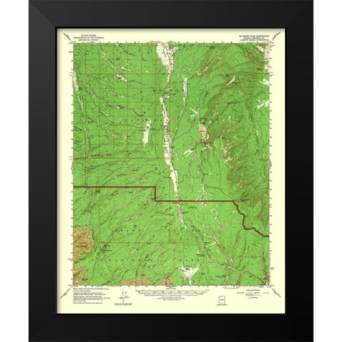 De Motte Park Arizona Quad - USGS 1964 Black Modern Wood Framed Art Print by USGS