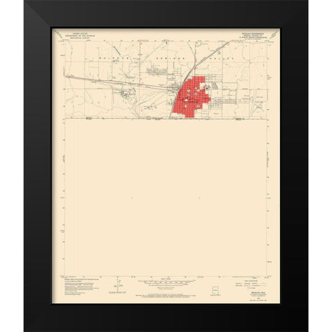 Douglas Arizona Quad - USGS 1958 Black Modern Wood Framed Art Print by USGS