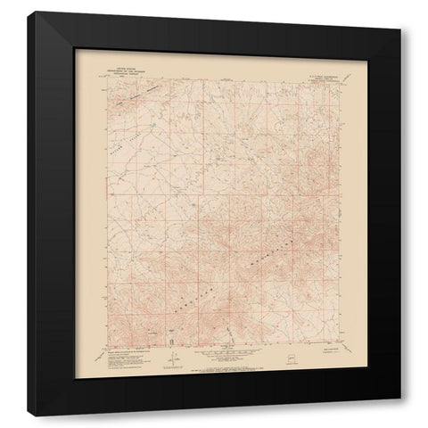 E C P Peak Arizona Quad - USGS 1967 Black Modern Wood Framed Art Print with Double Matting by USGS