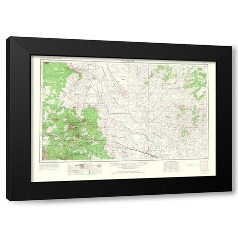 Flagstaff Arizona Sheet - USGS 1966 Black Modern Wood Framed Art Print by USGS
