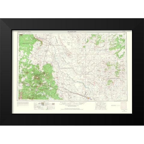 Flagstaff Arizona Sheet - USGS 1966 Black Modern Wood Framed Art Print by USGS