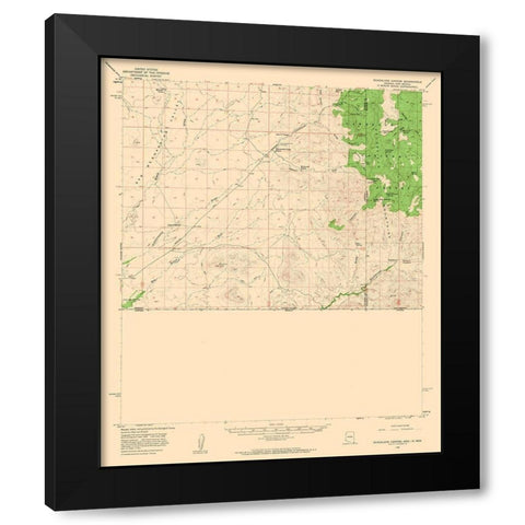 Guadalupe Canyon Arizona Quad - USGS 1958 Black Modern Wood Framed Art Print by USGS