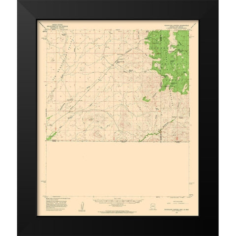 Guadalupe Canyon Arizona Quad - USGS 1958 Black Modern Wood Framed Art Print by USGS