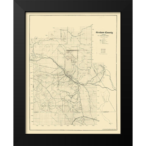 Graham Arizona Landowner - Firth 1935 Black Modern Wood Framed Art Print by Firth