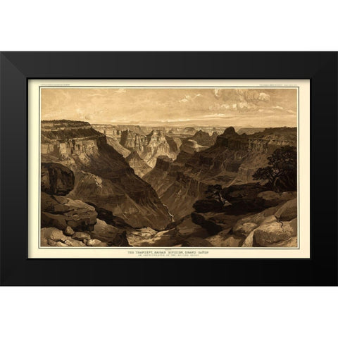 Grand Canyon, Transept Kaibab Div Arizona Black Modern Wood Framed Art Print by Bien