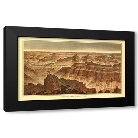 Grand Canyon, Point Sublime Arizona - Bien 1882 Black Modern Wood Framed Art Print with Double Matting by Bien