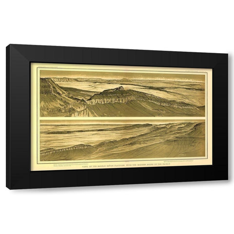 Grand Canyon , Marble Canyon Arizona - Bien 1882 Black Modern Wood Framed Art Print by Bien
