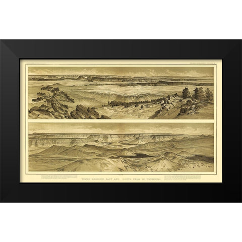 Grand Canyon, East and South Mt Trumbull Arizona Black Modern Wood Framed Art Print by Bien