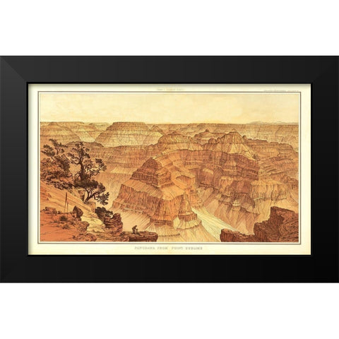 Grand Canyon, Point Sublime Arizona - Bien 1882 Black Modern Wood Framed Art Print by Bien