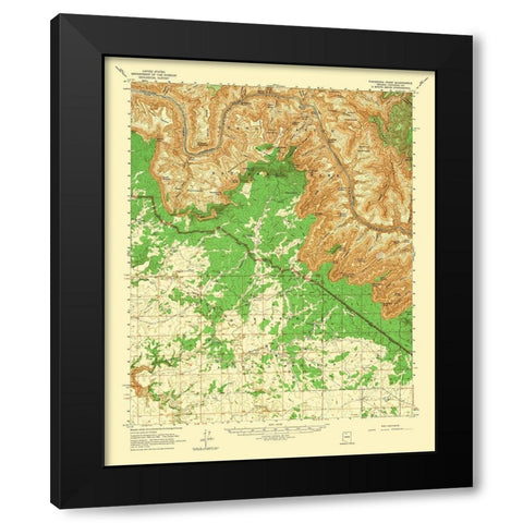 Havasupai Point Arizona Quad - USGS 1962 Black Modern Wood Framed Art Print with Double Matting by USGS