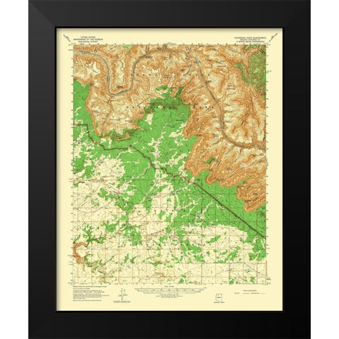 Havasupai Point Arizona Quad - USGS 1962 Black Modern Wood Framed Art Print by USGS