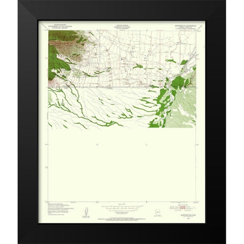 South West Hereford Arizona Quad - USGS 1952 Black Modern Wood Framed Art Print by USGS