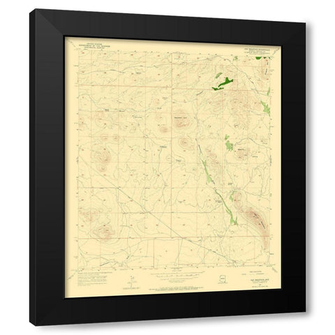 Hay Mountain Arizona Quad - USGS 1957 Black Modern Wood Framed Art Print by USGS