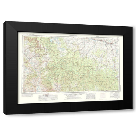 Holbrook Arizona Quad - USGS 1973 Black Modern Wood Framed Art Print by USGS