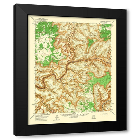 Kanab Point Arizona Quad - USGS 1964 Black Modern Wood Framed Art Print with Double Matting by USGS