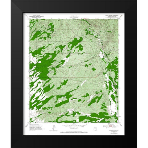 Lewis Springs Arizona Quad - USGS 1952 Black Modern Wood Framed Art Print by USGS