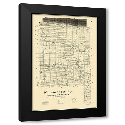 Navajo Arizona Landowner - Morrow 1918 Black Modern Wood Framed Art Print with Double Matting by Morrow