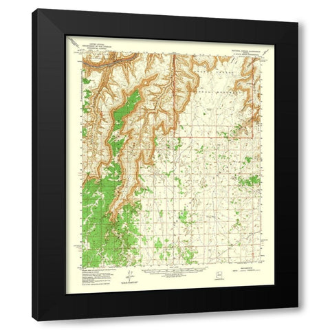 National Canyon Arizona Quad - USGS 1962 Black Modern Wood Framed Art Print by USGS