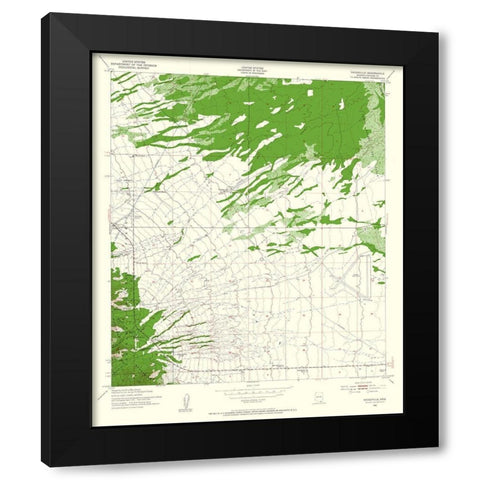 Nicksville Arizona Quad - USGS 1952 Black Modern Wood Framed Art Print by USGS