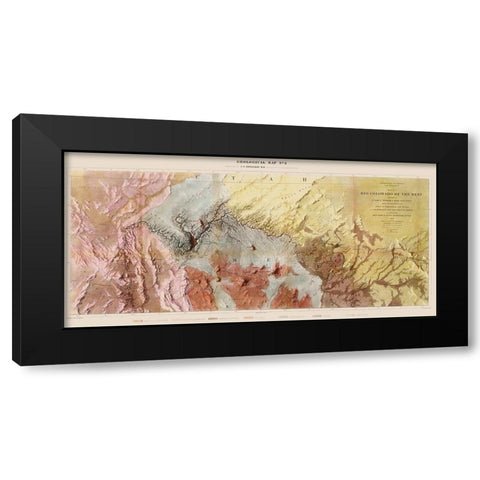 Colorado River Arizona Nevada Geological Black Modern Wood Framed Art Print with Double Matting by Floyd