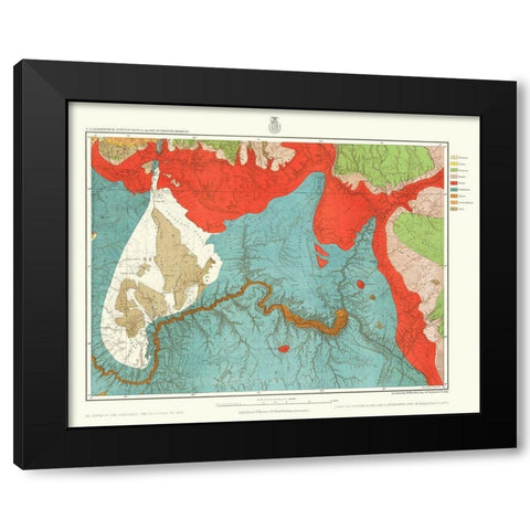 Northern Arizona Southern Utah Geographical Black Modern Wood Framed Art Print by US Army