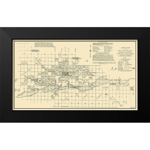 Phoenix Arizona - Borney 1867 Black Modern Wood Framed Art Print by Borney