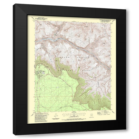 Phantom Ranch Arizona Quad - USGS 1988 Black Modern Wood Framed Art Print by USGS