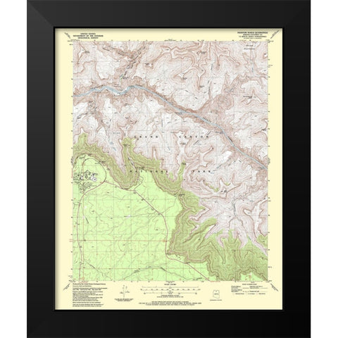 Phantom Ranch Arizona Quad - USGS 1988 Black Modern Wood Framed Art Print by USGS