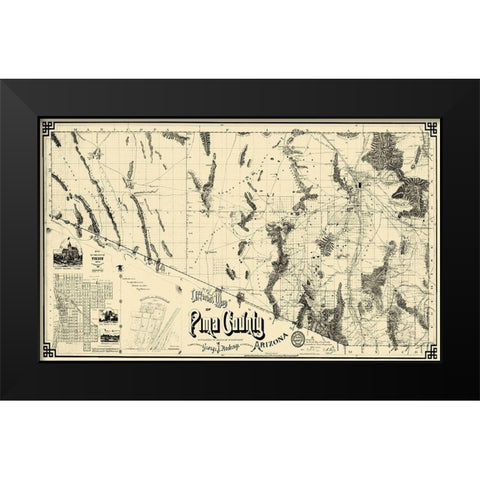 Pima Arizona Landowner - Roskrage 1893 Black Modern Wood Framed Art Print by Roskrage