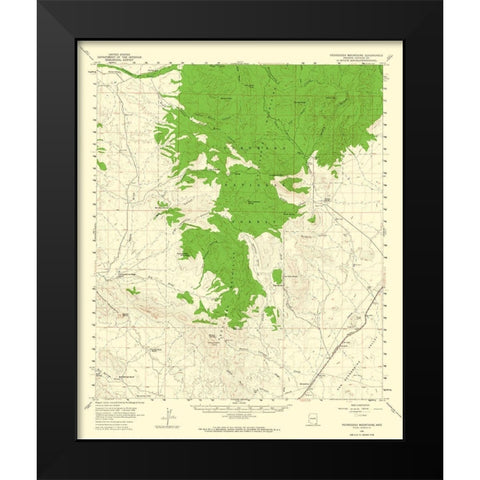 Pedragosa Mountains Arizona Quad - USGS 1958 Black Modern Wood Framed Art Print by USGS