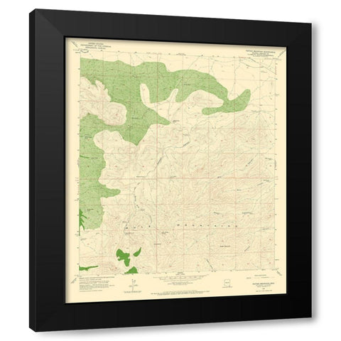 Potter Mountain Arizona Quad - USGS 1958 Black Modern Wood Framed Art Print with Double Matting by USGS