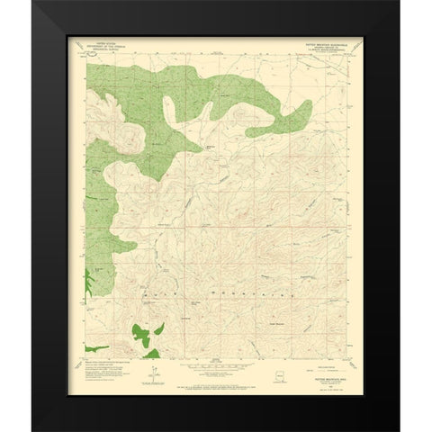 Potter Mountain Arizona Quad - USGS 1958 Black Modern Wood Framed Art Print by USGS