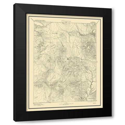 Prescott Arizona Sheet - USGS 1892 Black Modern Wood Framed Art Print with Double Matting by USGS