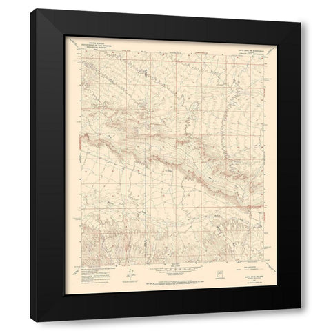 North East Smith Creek Arizona Quad - USGS 1967 Black Modern Wood Framed Art Print with Double Matting by USGS