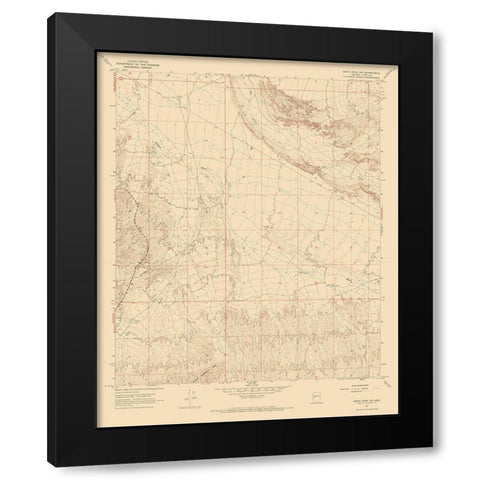 North West Smith Creek Arizona Quad - USGS 1967 Black Modern Wood Framed Art Print with Double Matting by USGS