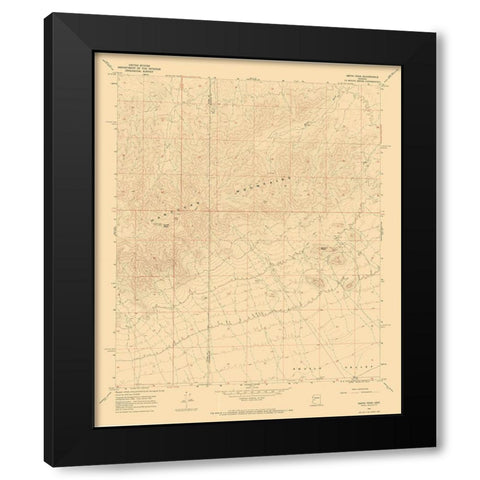 Smith Creek Arizona Quad - USGS 1967 Black Modern Wood Framed Art Print with Double Matting by USGS