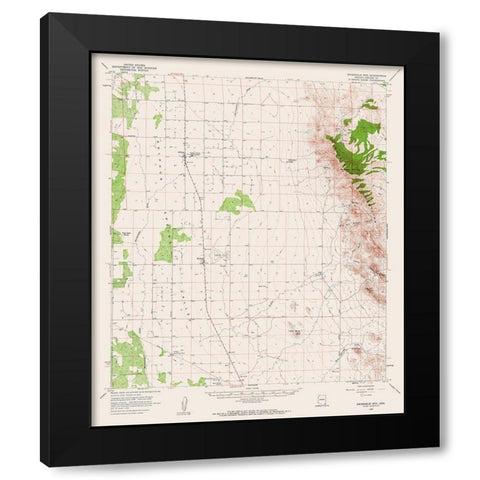 Swisshelm Mountain Arizona Quad - USGS 1958 Black Modern Wood Framed Art Print by USGS