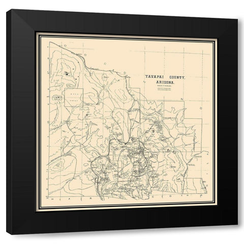 Yavapai Arizona - Haggott 1903 Black Modern Wood Framed Art Print with Double Matting by Haggott