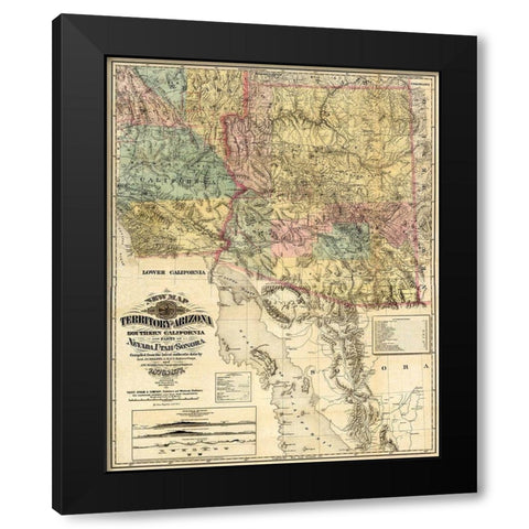 Arizona Territory - Britton  1877 Black Modern Wood Framed Art Print with Double Matting by Britton