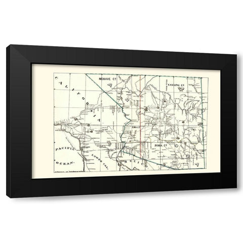 Arizona Guide Book of the Pacific - Brown 1866 Black Modern Wood Framed Art Print by Brown