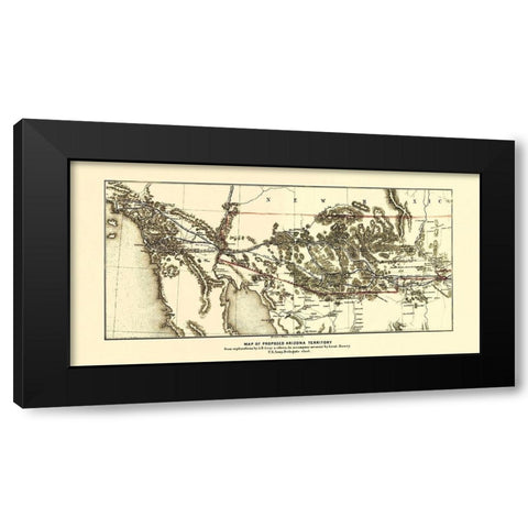 Arizona Territory - Wallace 1857 Black Modern Wood Framed Art Print by Wallace