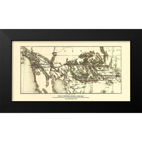 Arizona Territory - Wallace 1857 Black Modern Wood Framed Art Print by Wallace