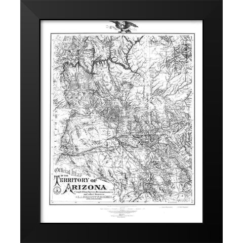 Arizona Territory - Riecker 1880 Black Modern Wood Framed Art Print by Riecker