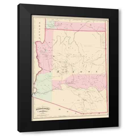 Arizona - Asher  1874 Black Modern Wood Framed Art Print with Double Matting by Asher