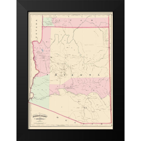 Arizona - Asher  1874 Black Modern Wood Framed Art Print by Asher