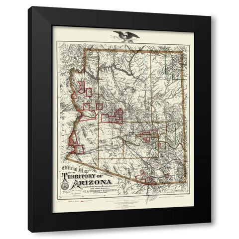 Arizona Territory - Eckhoff 1880 Black Modern Wood Framed Art Print by Eckhoff